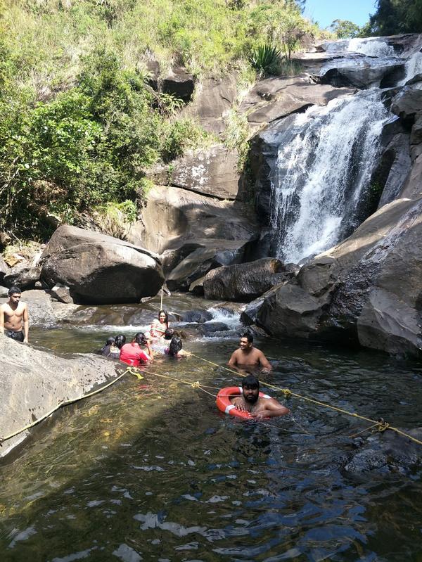Swimming in natural rock pool