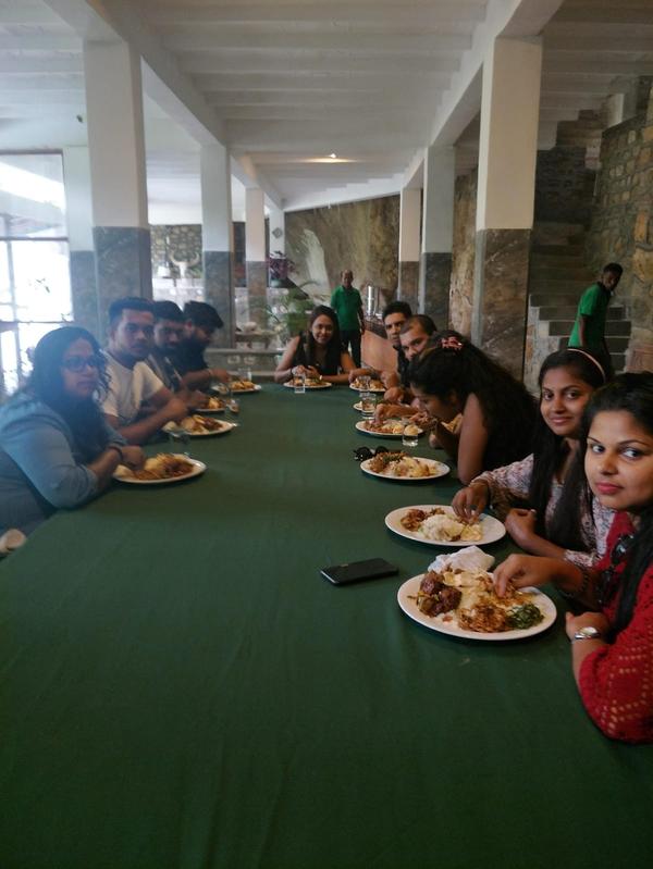 Group dining at the resort
